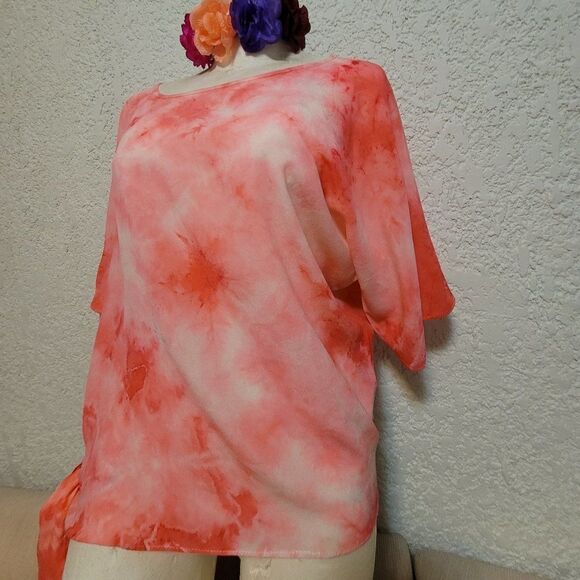 1002    SMALL AUM CUTURE  TOP BLOUSE  100% Silk - Picture 4 of 9